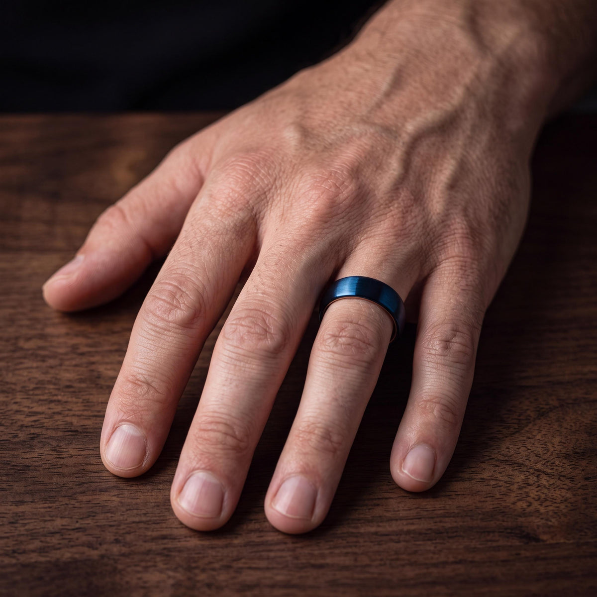 Mens Wedding Band Tungsten,Matching Wedding Bands His and Hers,Wedding Rings Women Unique,Rose Gold Wedding Ring Set Women,Mens Rings Blue,8