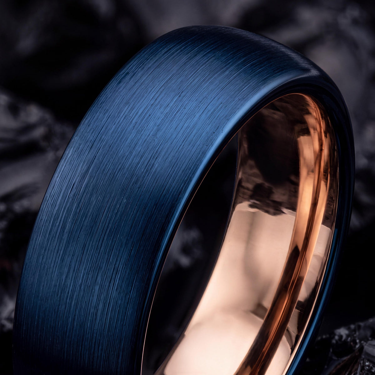 Mens Wedding Band Tungsten,Matching Wedding Bands His and Hers,Wedding Rings Women Unique,Rose Gold Wedding Ring Set Women,Mens Rings Blue,8