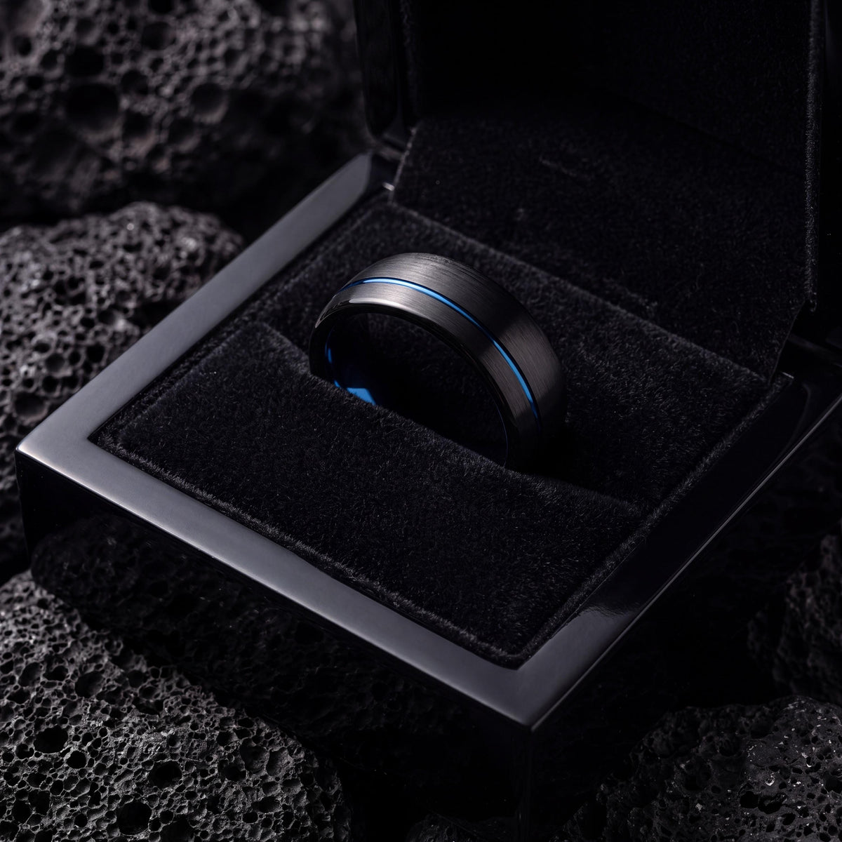 Tungsten Wedding Band,Mens Wedding Band Tungsten,Unique Wedding Bands,Wedding Bands Women Curved,Black Wedding Band Women,Mens Rings Blue,10