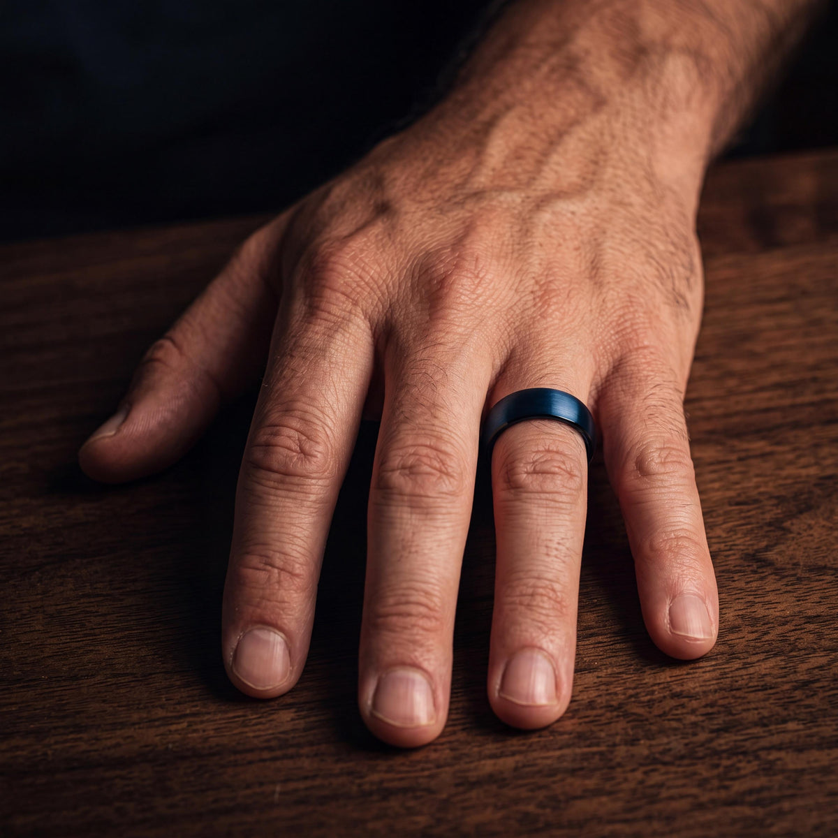 Tungsten Wedding Band,Mens Wedding Band Tungsten,Wedding Ring Set His and Hers,Two Tone Wedding Band Set,Mens Wedding Band Black,Blue Ring,8