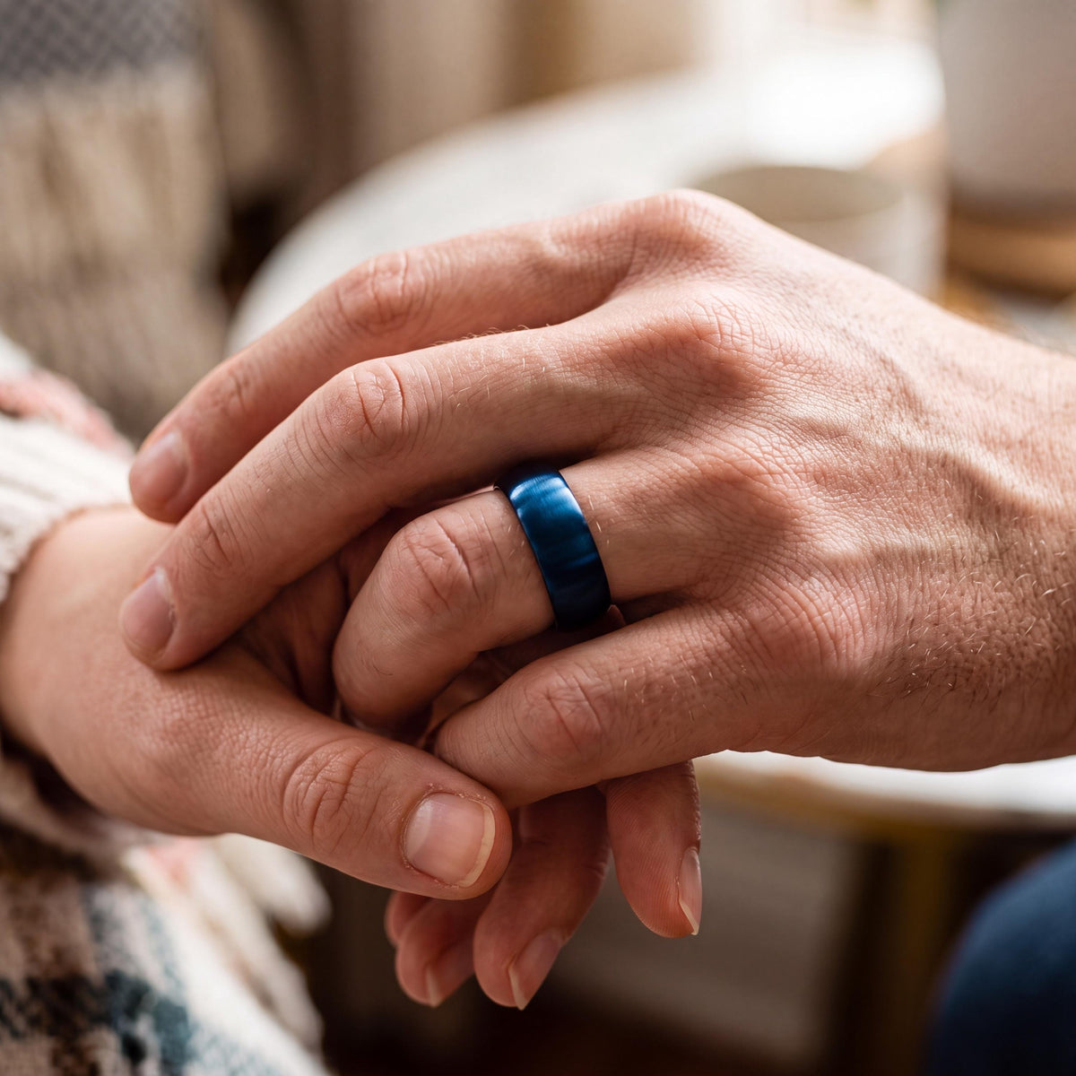 Tungsten Wedding Band,Mens Wedding Band Tungsten,Wedding Ring Set His and Hers,Two Tone Wedding Band Set,Mens Wedding Band Black,Blue Ring,8