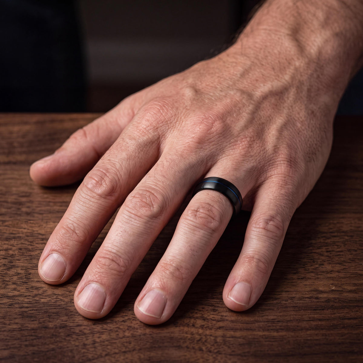 Tungsten Wedding Band,Mens Tungsten Wedding Band,Unique Wedding Bands,Womens Wedding Ring,Mens Wedding Band Black,Dainty Blue Ring Stackable