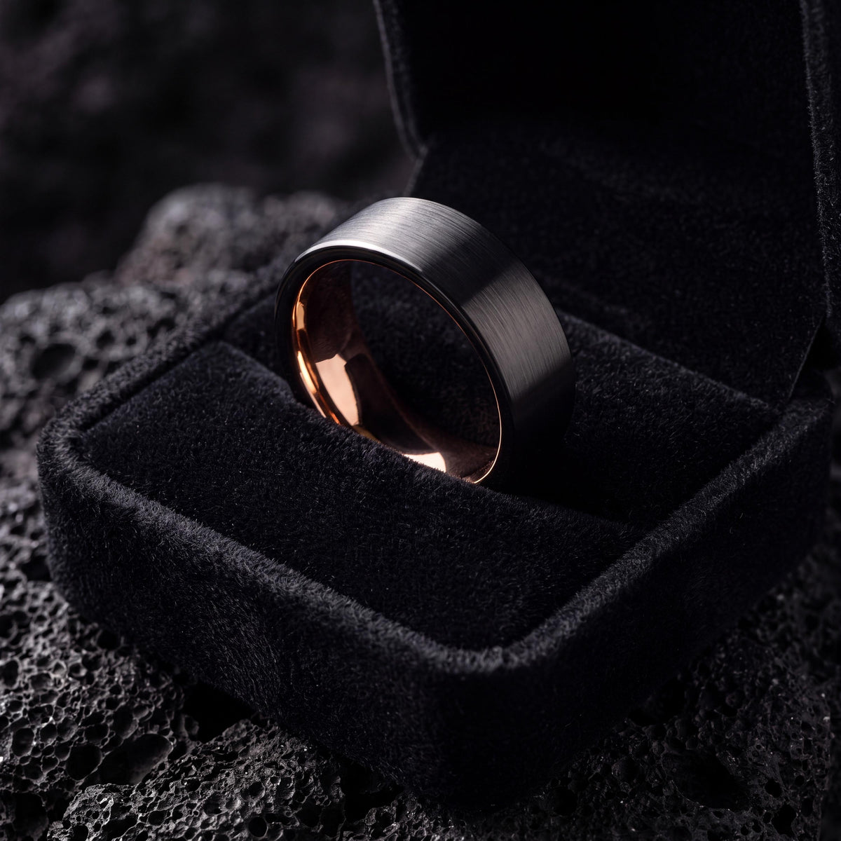 Mens Tungsten Wedding Band,Matching Wedding Bands His And Hers,Weddingband,Male Wedding Band Gunmetal 4mm,Rose Gold Wedding Ring Set Women,1