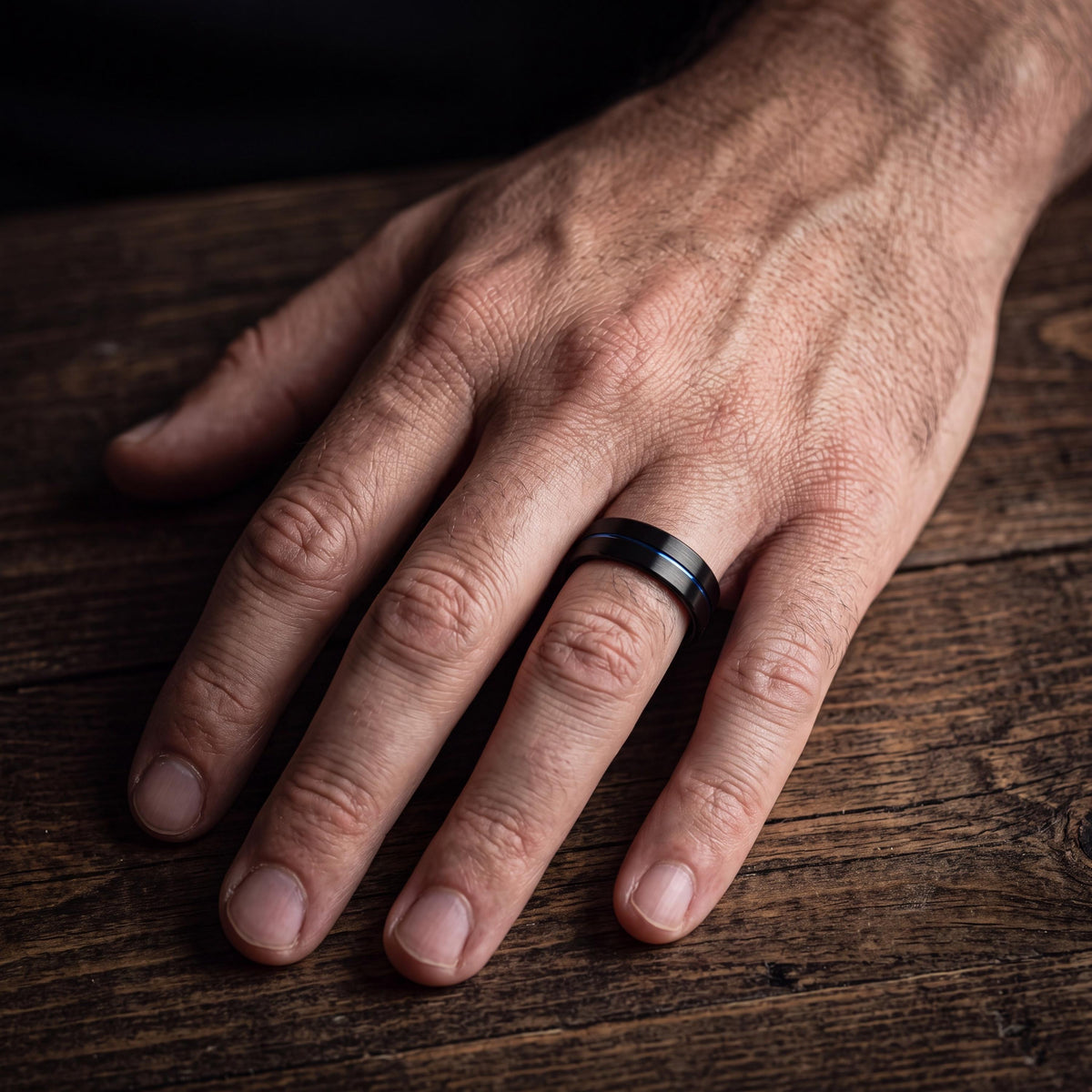 Mens Wedding Band,Mens Tungsten Wedding Band,Mens Wedding Rings,Mens 6Mm Two Tone Wedding Band,Black Wedding Ring,Dainty Blue Ring Stackable