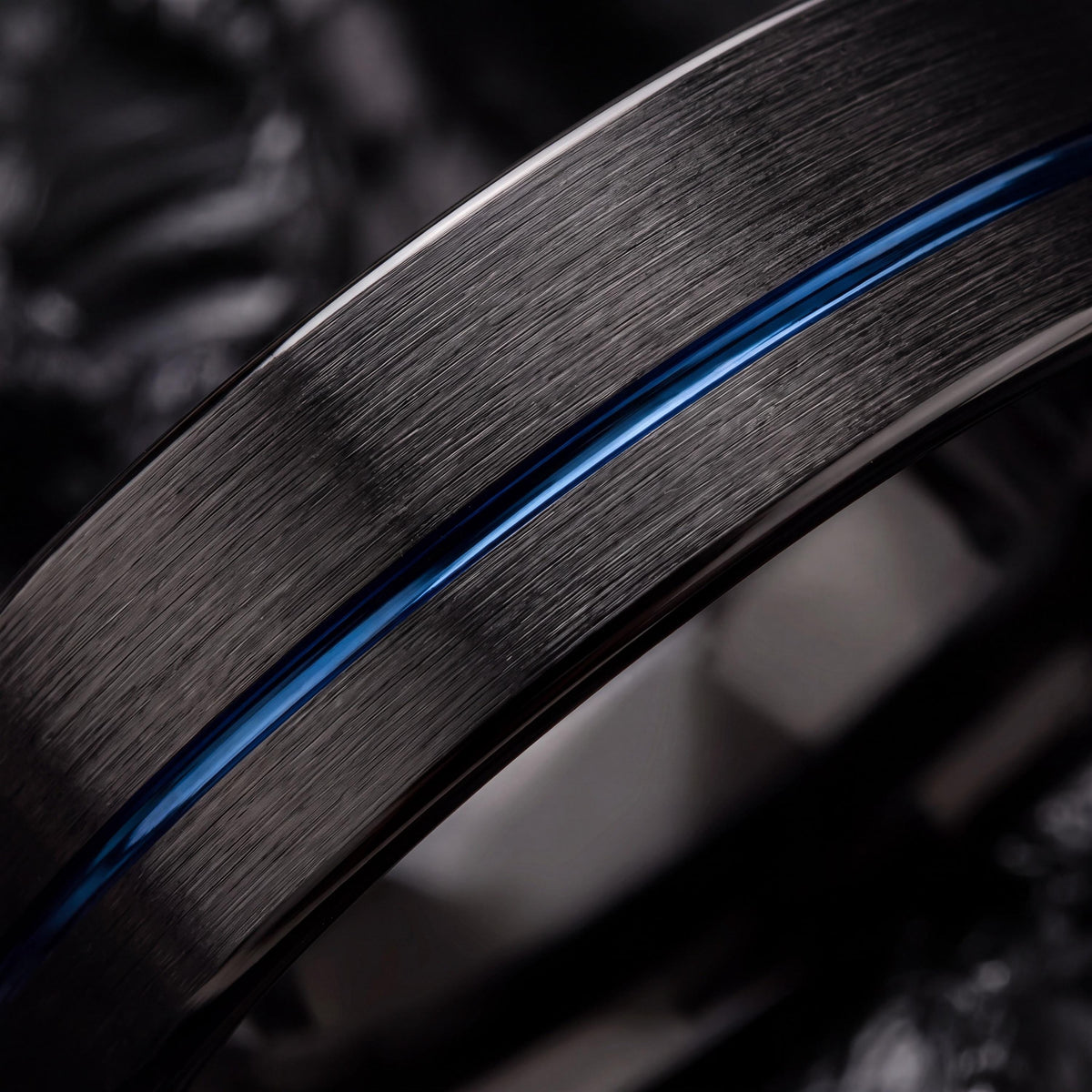 Mens Wedding Band,Mens Tungsten Wedding Band,Mens Wedding Rings,Mens 6Mm Two Tone Wedding Band,Black Wedding Ring,Dainty Blue Ring Stackable