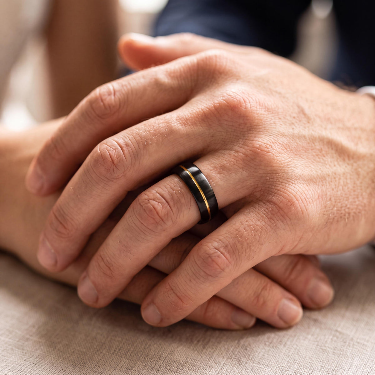 Black Gold mens wedding Band, Mens Black Tungsten Ring, Tungsten Carbide Ring, Anniversary Band, Unique Engagement Ring Gift for him,her