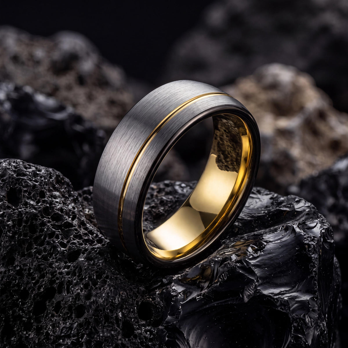 Mens Wedding Band Tungsten,Wedding Band Set,Womans Wedding Band Ring,Gunmetal Men Wedding Band,Gold Promise Ringg,Mens Gray Tungsten Ring,10
