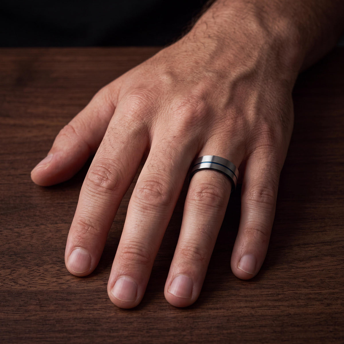 Mens Wedding Band,Mens Tungsten Wedding Band,Unique Mens Wedding Band,Couples Wedding Rings,Mens Silver Ring,Black Wedding Ring,Blue Rings,8