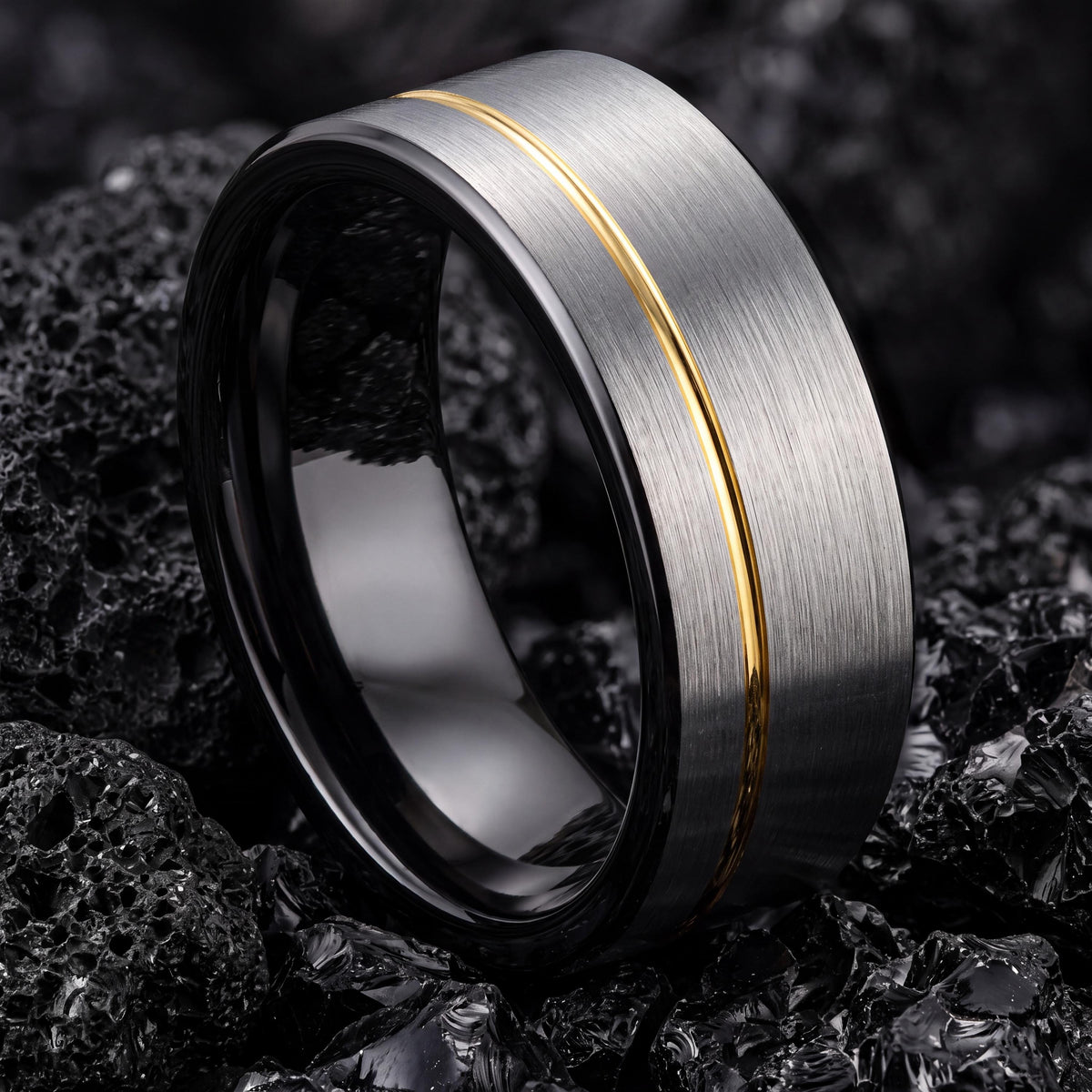 Wedding Band,Mens Wedding Band Tungsten,Mens Wedding Rings,Wedding Band Women Thin,Gold Plated,Handmade Jewelry Rings Silver,Black Jewelry,1