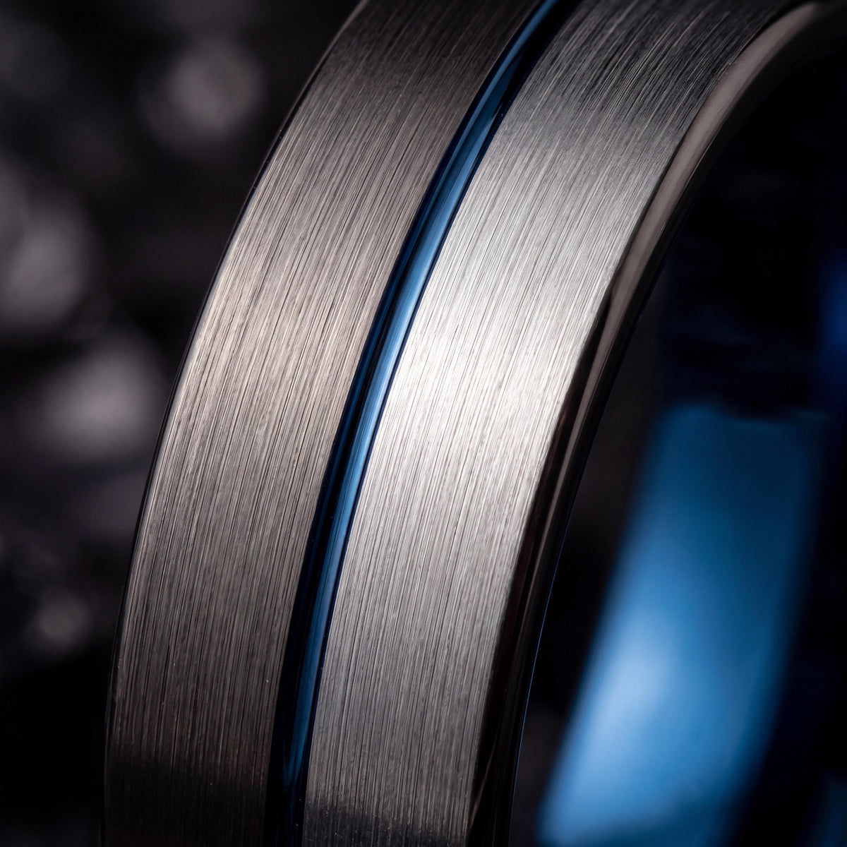 Wedding Bands,Tungsten Wedding Band,Unique Wedding Bands,Minimalist Wedding,Male Wedding Band Gunmetal 6mm,Silver Chunky Ring,Mens Blue Ring