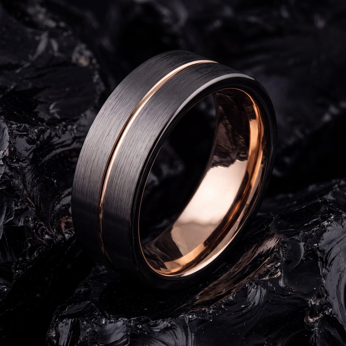 Wedding Band,Mens Tungsten Wedding Band,Wedding Bands Women,Male Wedding Band,Male Wedding Band Gunmetal 6mm,Female Rose Gold Wedding Band,8