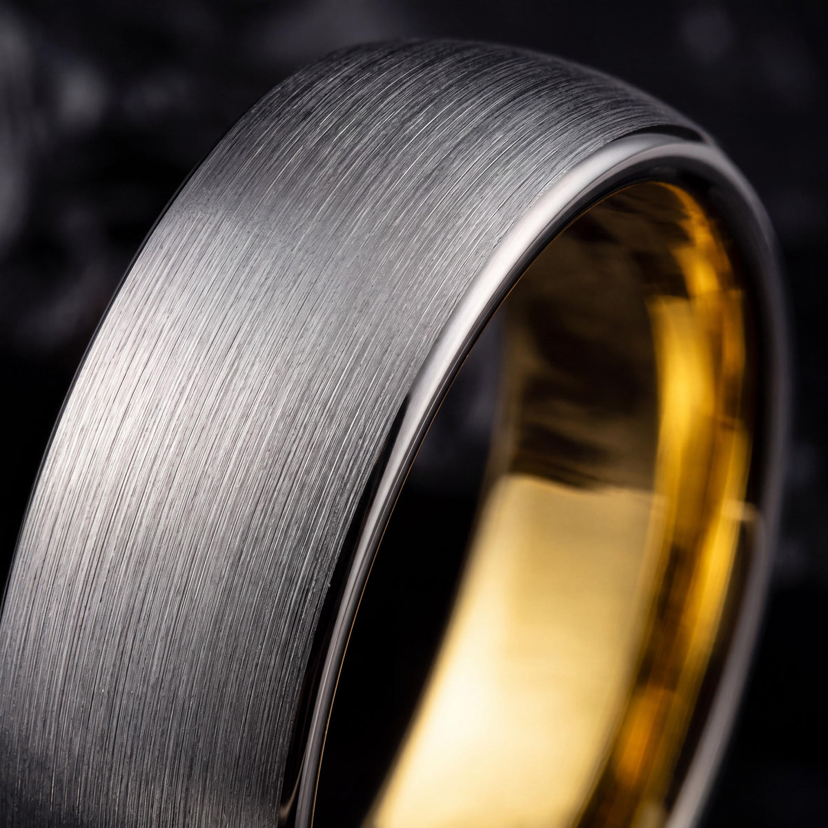 Mens Tungsten Wedding Band,Mens Wedding Ring,Matching Wedding Rings,Gunmetal Men Wedding Band,18K Gold Engagement Ring,Smooth Silver Ring,10