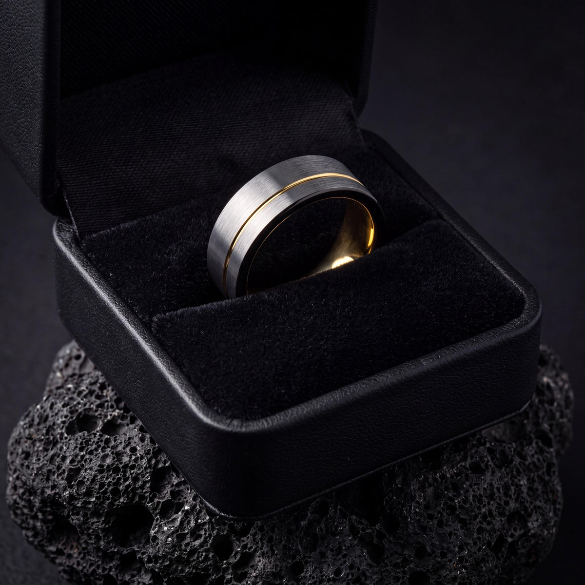 Tungsten Wedding Band,Mens Wedding Band Tungsten,Men Wedding Ring,Man Wedding Bands,Gold Stackable Rings,Wide Silver Ring,Mens Rings Black,8