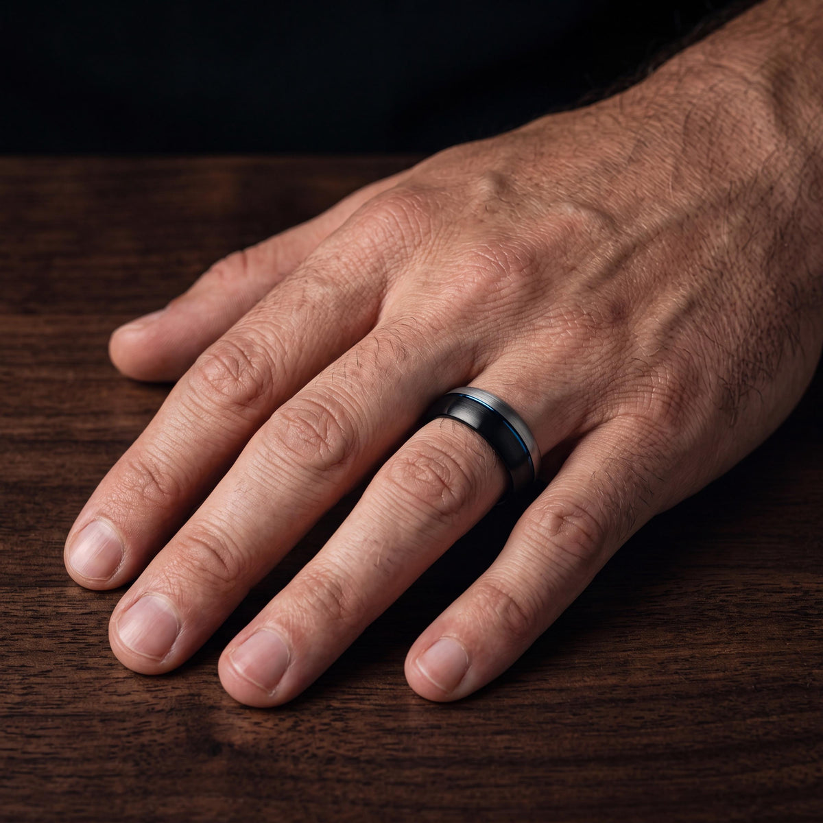 Wedding Ring,Mens Tungsten Wedding Band,Womens Wedding Bands,Simple Wedding Band,Silver Ring Women,Newly Wed Gifts Black,Blue Wedding Ring,8