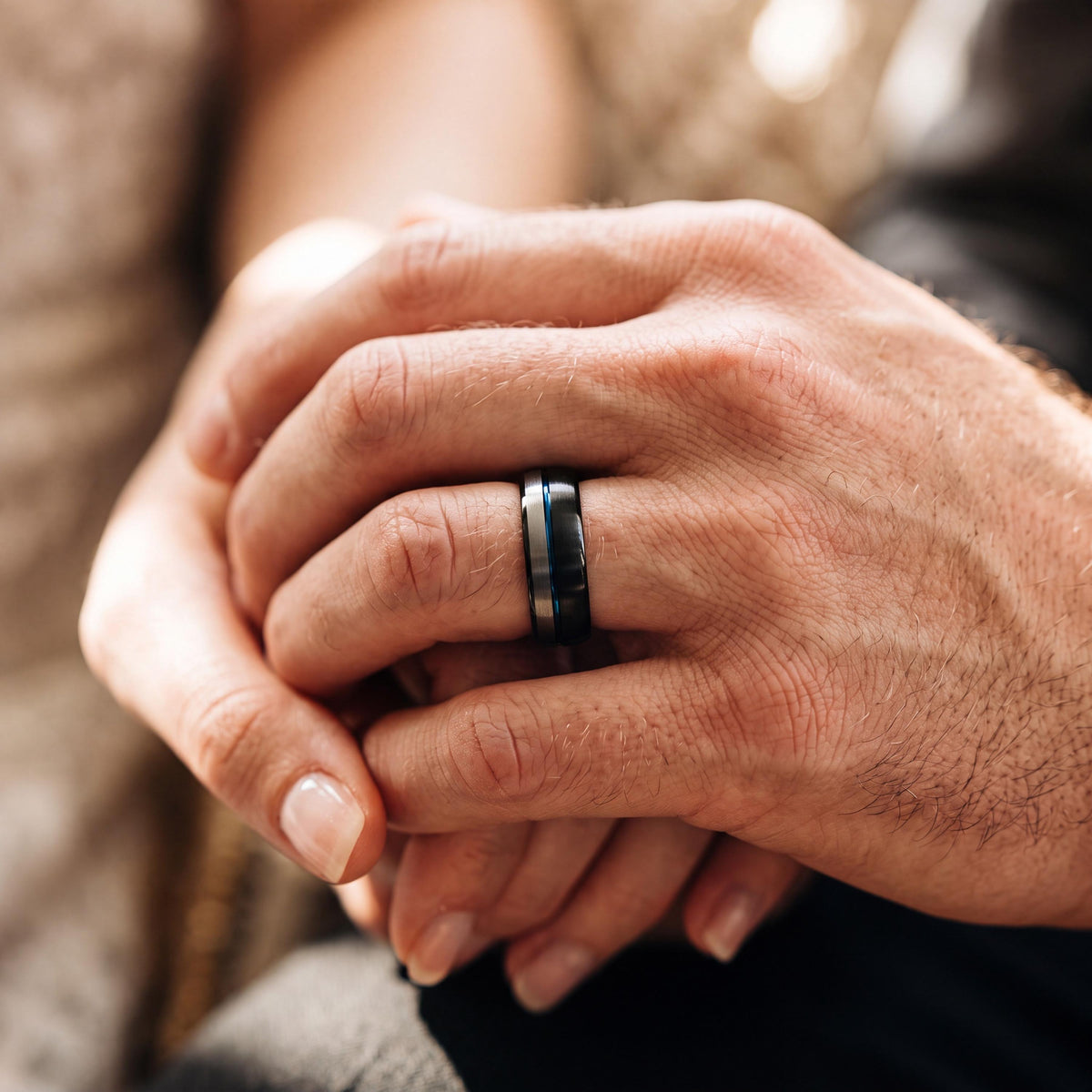 Wedding Ring,Mens Tungsten Wedding Band,Womens Wedding Bands,Simple Wedding Band,Silver Ring Women,Newly Wed Gifts Black,Blue Wedding Ring,8