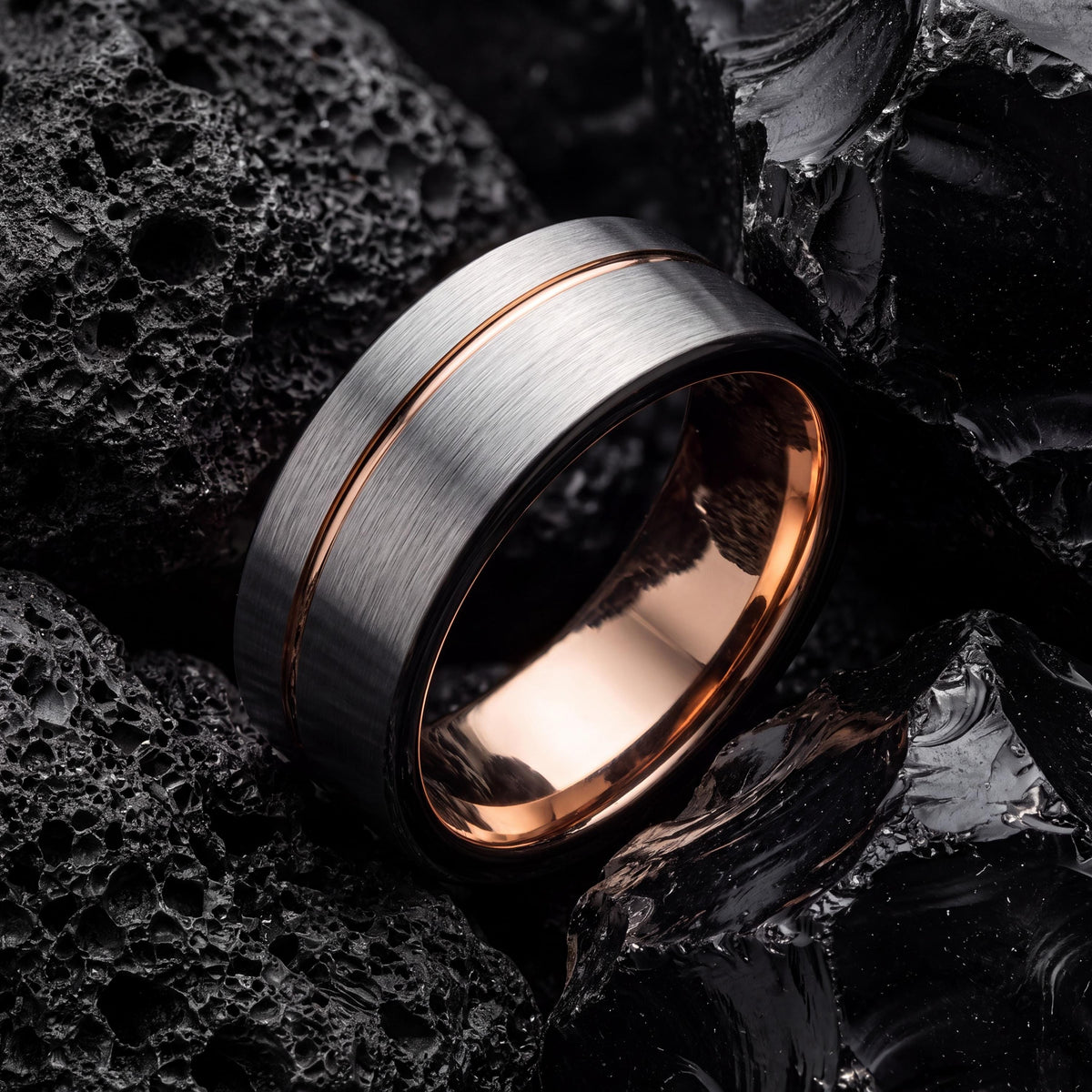 Wedding Band,Tungsten Wedding Band,Mens Wedding Bands,Womens Wedding Ring,Male Wedding Band Gunmetal 4Mm,Bold Silver Ring,Rose Gold Rings,10