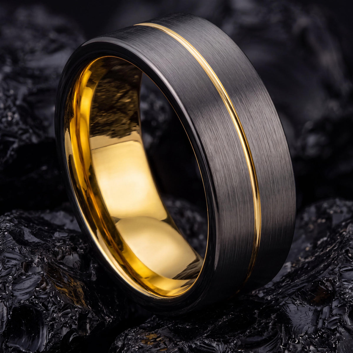 Mens Tungsten Wedding Band,Wedding Engagement Rings,Wedding Bands Set His and Hers,Male Wedding Band Gunmetal 4mm,Gold Wedding Band Women,10