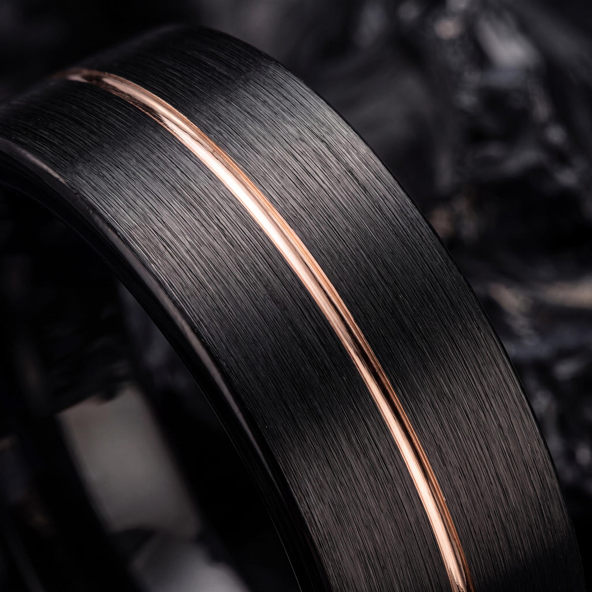 Mens Wedding Band Tungsten,Wedding Ring Set,Thin Wedding Band,Black Rose Gold Wedding Band Tungsten,Rose Gold Wedding Band Women,Black Metal