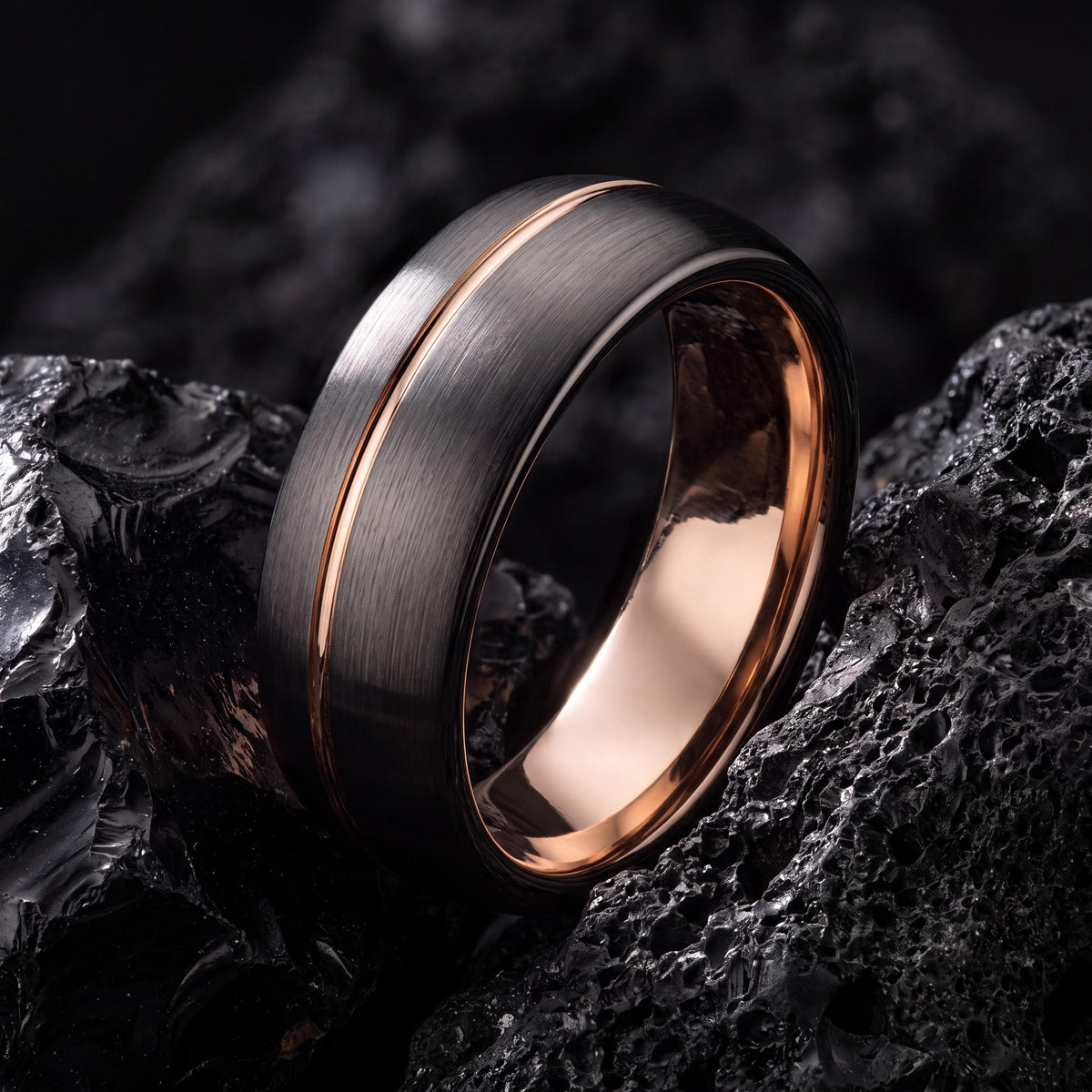 Mens Wedding Band Tungsten,Wedding Rings,Narrow Comfort Fit Wedding Band,Male Wedding Band Gunmetal 6mm,Rose Wedding Band,For,Gifts