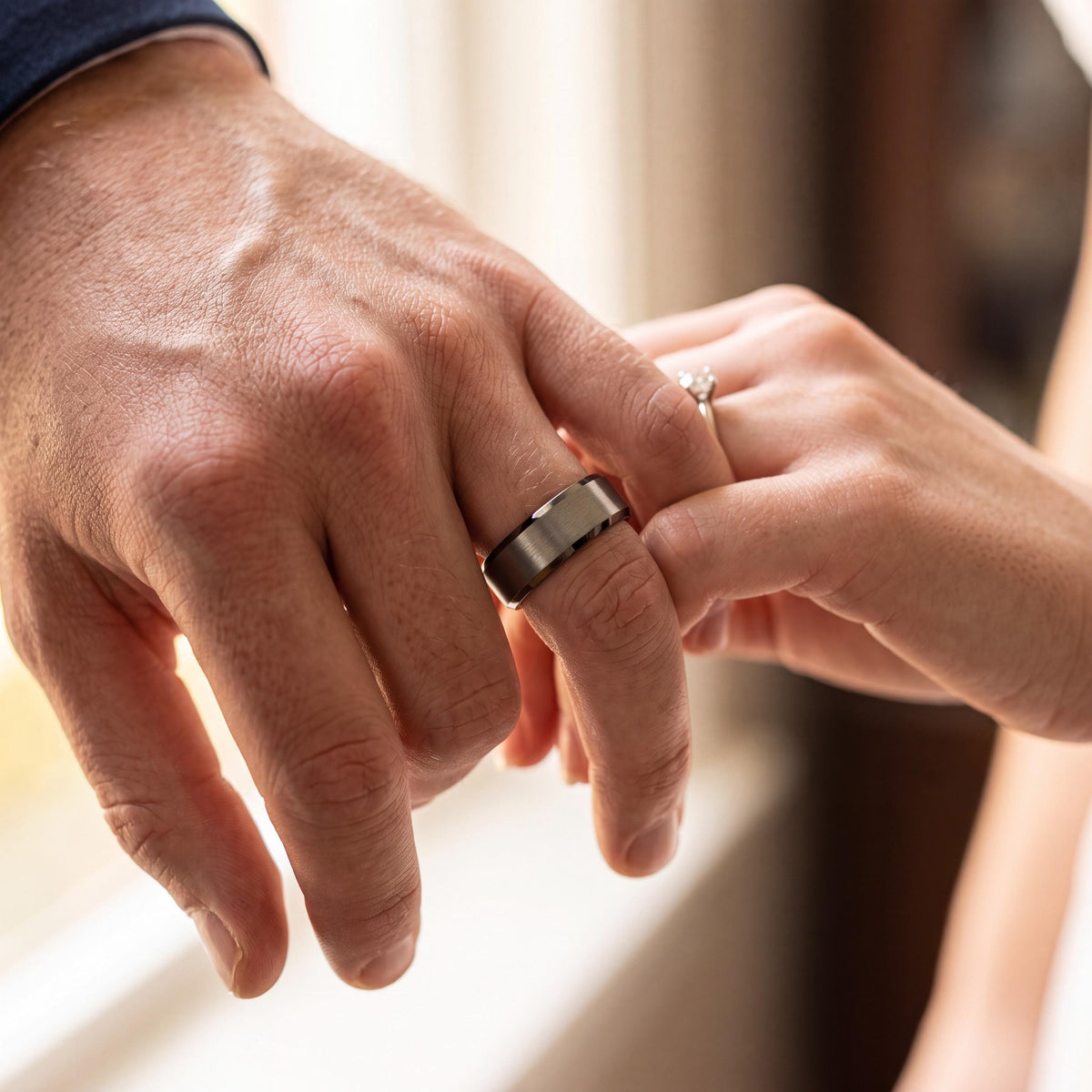 Mens Tungsten Wedding Band,Matching Wedding Bands,25Th Wedding Anniversary Ring,Gunmetal,Minimalist Silver Ring,Rose Gold Engagement Ring,10