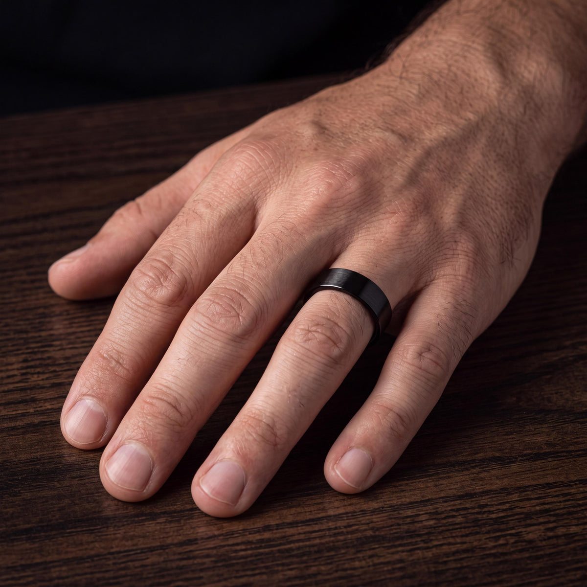 Flat Cut Tungsten Ring, Black Wedding Band Tungsten Ring, Anniversary Matching Ring, Birthday Gift For Him, Gifts For Women, Christmas Gift