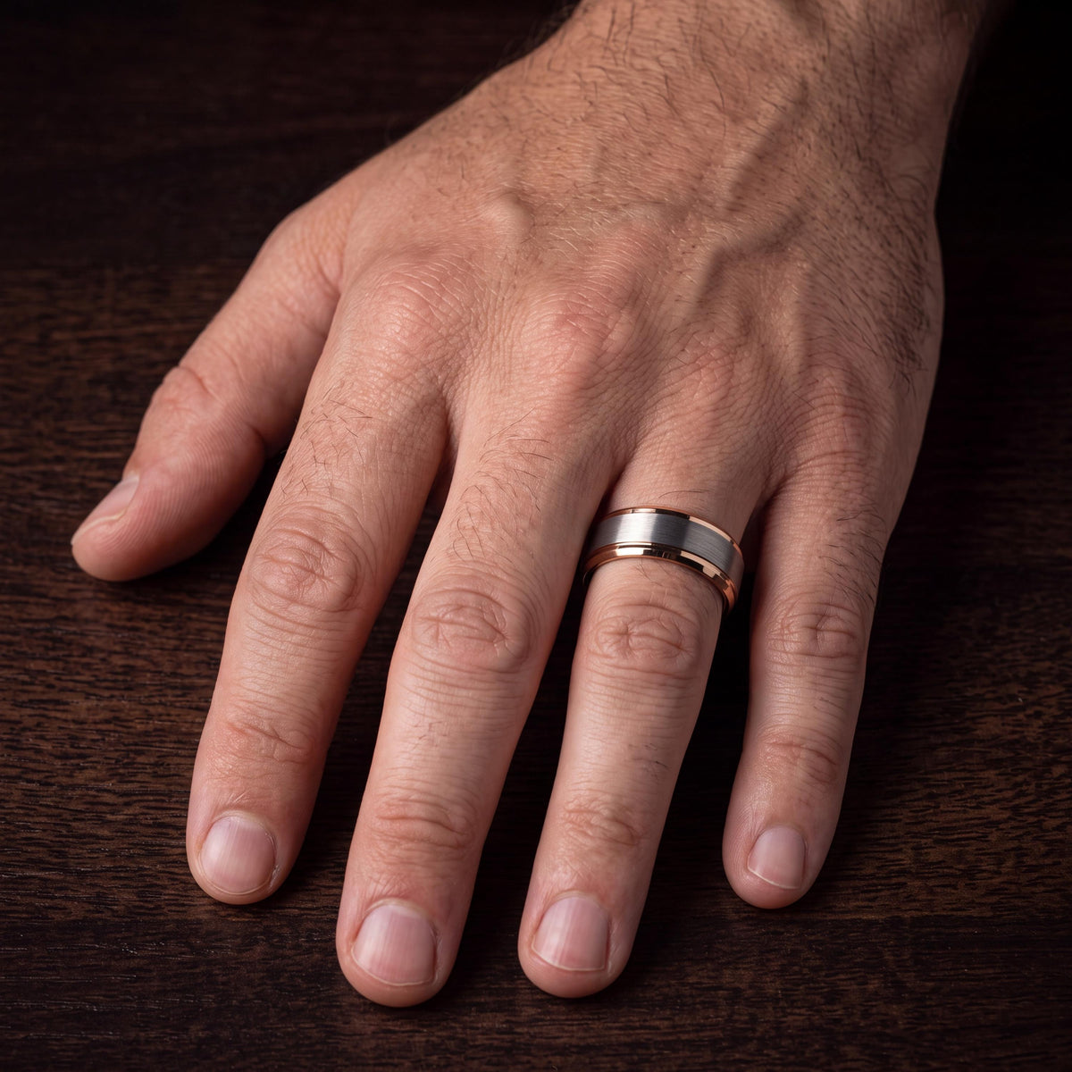 Silver Rose Wedding Ring, Mens Wedding Band, Tungsten Wedding Ring, Mens Engagement Ring, Unique Gift for men, Women, Wedding Bands Women