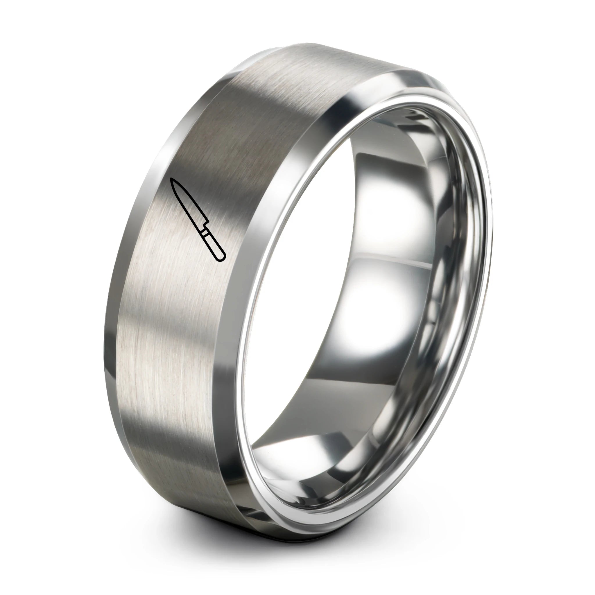 Promise Rings for Men Tungsten β silver tungsten yanagiba knife ring