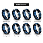 font options for inside engraving on blue & silver 0b101010 rings