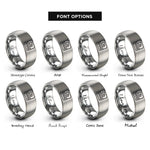 font options for inside engraving on grey 0b101010 rings