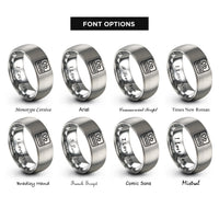 font options for inside engraving on grey 0b101010 rings