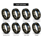 font options for inside engraving on gunmetal & blue 0b101010 rings