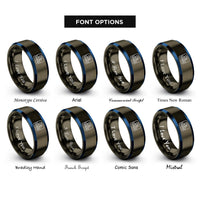font options for inside engraving on gunmetal & blue 0b101010 rings