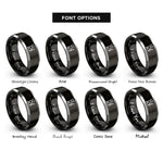 font options for inside engraving on black & grey 0xcafebabe rings