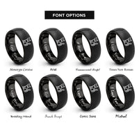 font options for inside engraving on black 0xcafebabe rings