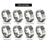 font options for inside engraving on grey 0xcafebabe rings