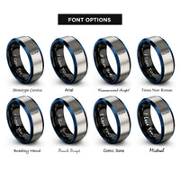 font options for inside engraving on black & blue & grey 1 rings