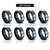 font options for inside engraving on black & blue & silver 1 rings