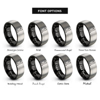 font options for inside engraving on black & gray 1 rings
