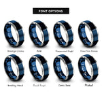 font options for inside engraving on blue & gray 1 rings