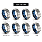 font options for inside engraving on blue & silver 1 rings