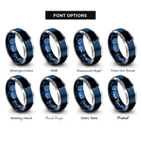 font options for inside engraving on blue & gray 1 rings