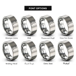 font options for inside engraving on silver 1 rings