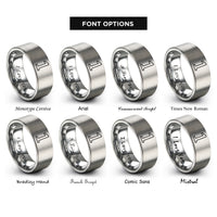 font options for inside engraving on silver 1 rings