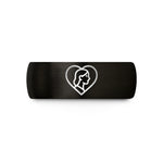 romantic rings for couples – black & gold tungsten adoption heart wedding band