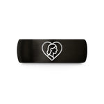 personalized rings for her – black tungsten adoption heart wedding band