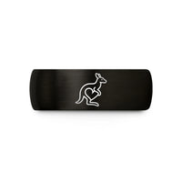 engraved rings for him – black & gold tungsten australia heart wedding band