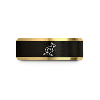 unique couple rings present – black & gold tungsten australia heart wedding band
