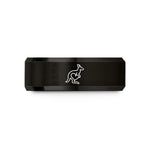 engraved rings for him – black tungsten australia heart wedding band