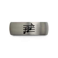 tungsten rings for men – black & silver tungsten music staff wedding band
