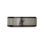 anniversary present for him – black & grey tungsten soldier kneeling wedding band